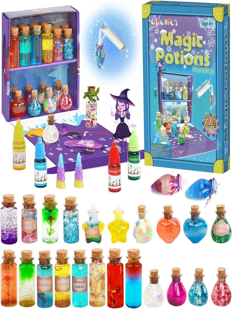 DIY Magical Potions DIY Handmade Toys Christmas Fairy Magic Potions Kit for Kids Halloween Decorations Toy 20/22 Bottles