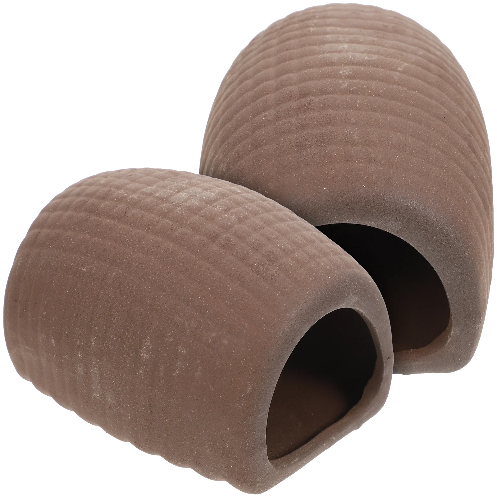 

2 Pcs Fish Tank Aquarium Ceramic Shrimp Cave Glass Decorations Landscaping Accessories