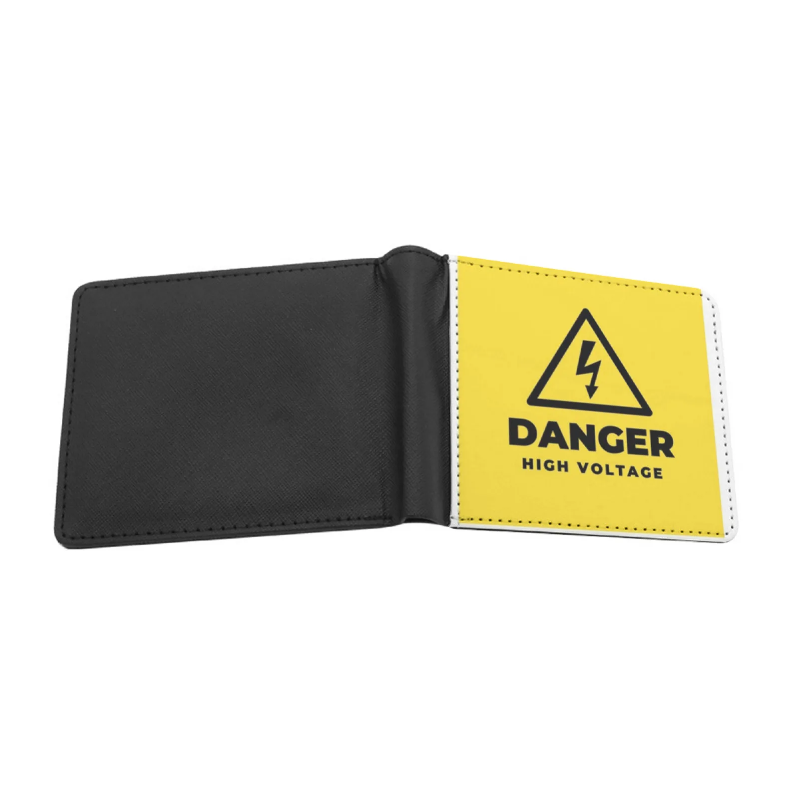 Danger High Voltage Laptop Sticker Personalized Men's Leather Wallet Card Money Bag Pu Leather Wallet Hight Voltage Fantasy