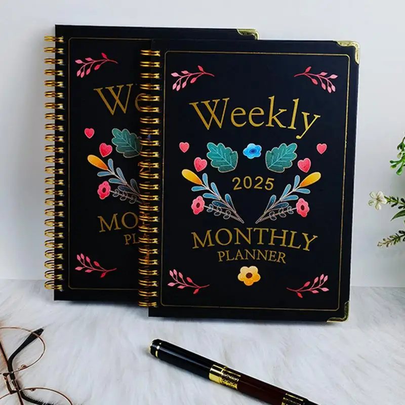 Planning Calendar Notebook 8.5X6.2Inches Record Notebook 2025 Daily Planner Hardcover Monthly Organizer Notebook Time Management