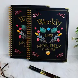 Planning Calendar Notebook 8.5X6.2Inches Record Notebook 2025 Daily Planner Hardcover Monthly Organizer Notebook Time Management