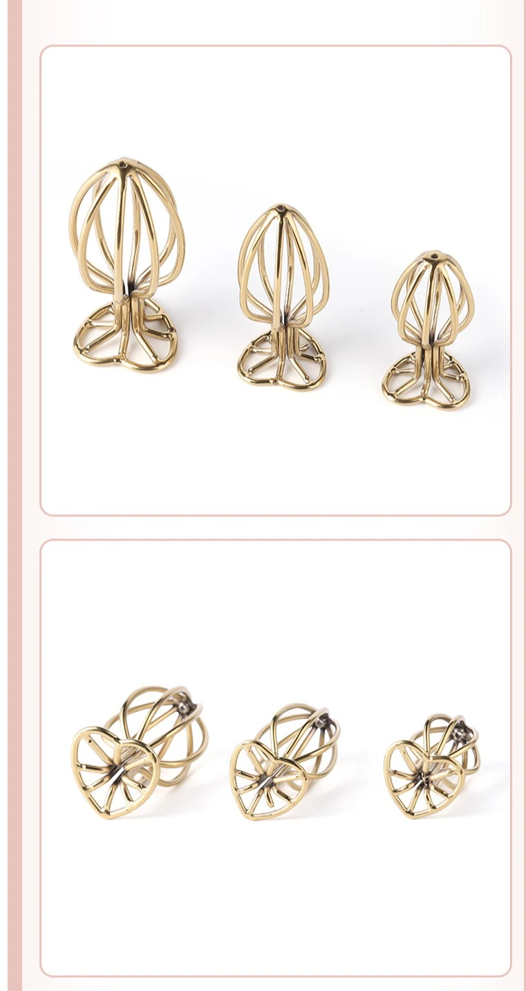 Sex Toys Metallic Hollow Anal Plug Heart-shaped Hollow Anal Plug Men and Women Flirting Gold Adult Masturbation Props view 6