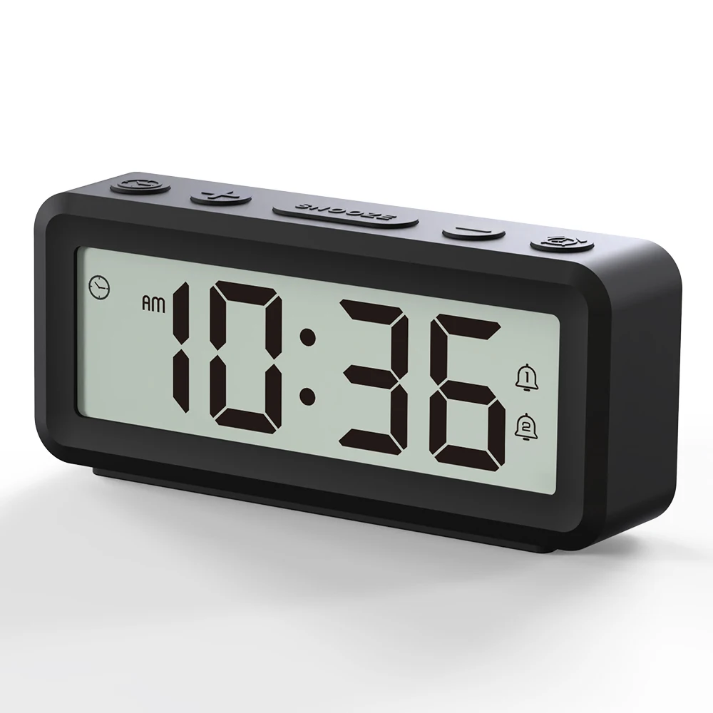 Battery Operated Small Alarm Clock: Magnetic Cordless Design | Digital Large TEMP Humidity Date Clock for Bedrooms Desks Travel