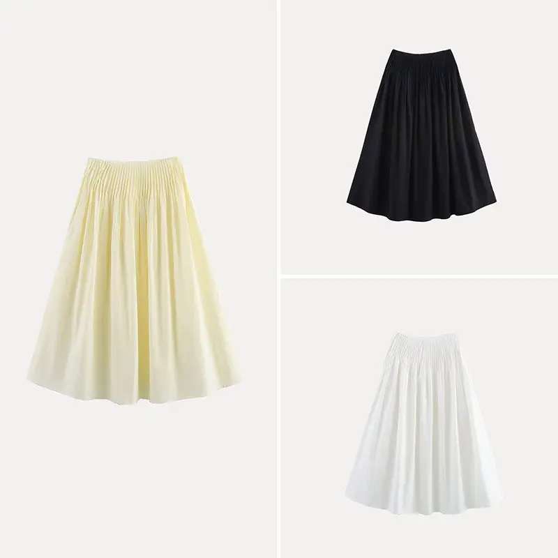 

2026 New Women's Fashionable Casual Commute Skirt A-Line Midi Skirt Belted Large Flounce Personality Summer Dress Code