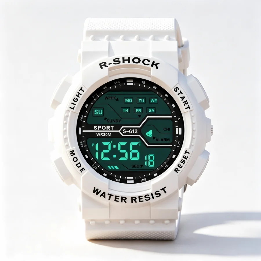 Reloj deportivo MAYZHISU para hombre, reloj electrónico multifunción para exteriores, relojes de pulsera digitales LED militares para niños y estudiantes, reloj para hombre