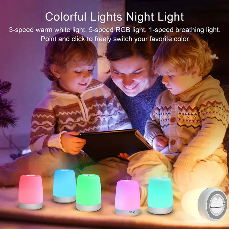 Slimme Verlichting Draagbare Led Nachtlampje Kleurrijke 3 Timer Instelling Baby Kids Slaap Touch Dimbare Lamp Usb Oplaadbare 2000Mah