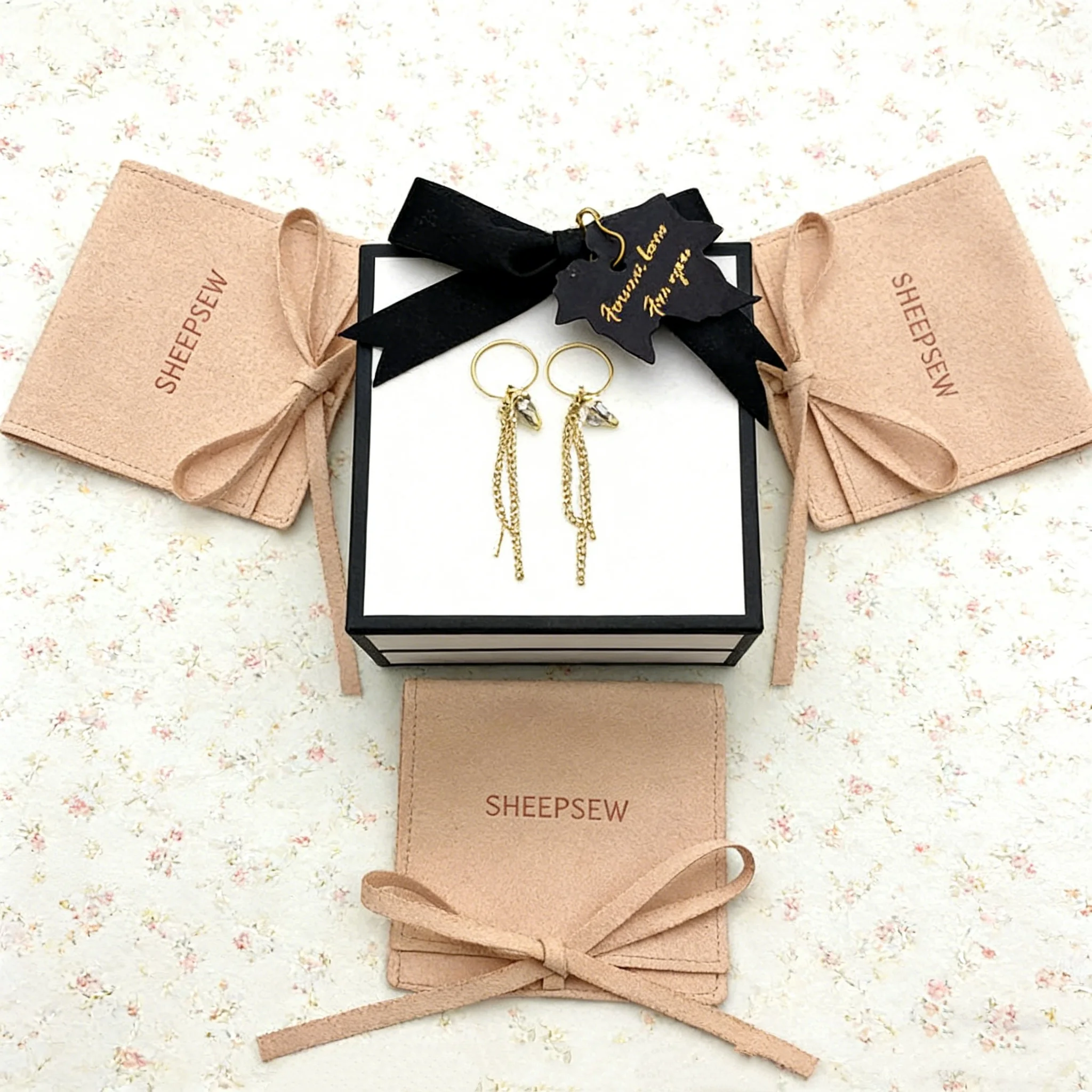 

Роскошный розовый мешочек для украшений с клапаном, мягкий замшевый бархатный мешочек из микрофибры для подарочной упаковки