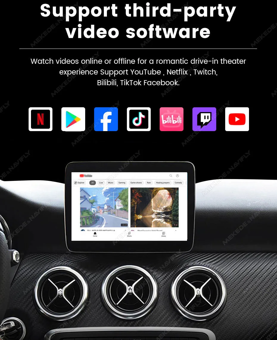 MEKEDE Wireless CarPlay Android Auto Decoder für Mercedes Benz NTG4.0 NTG4.5 NTG5.0 Auto Smart Video Box unterstützt Youtube Netflix – Detail 16