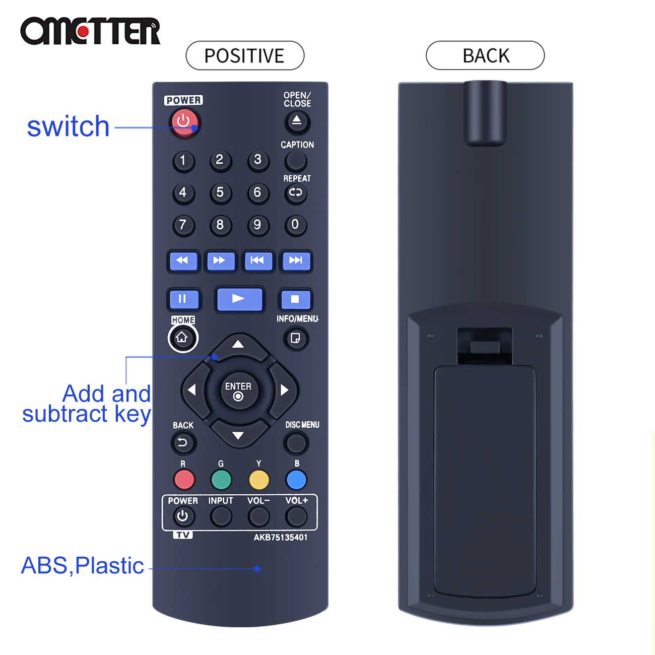 جهاز التحكم عن بعد AKB75135401 ينطبق على دي في دي الترا HD بلو راي مشغل الأقراص UBK80 UP870 UP875 BPM35 BP175
