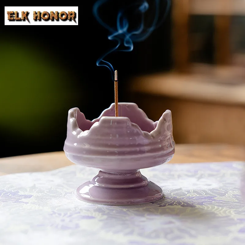 

Фиолетовый держатель для благовоний на высоких ножках, дзен-сад, курильницы, ароматерапия, ароматические ароматические свечи, курильница, украшение для спальни, ремесло