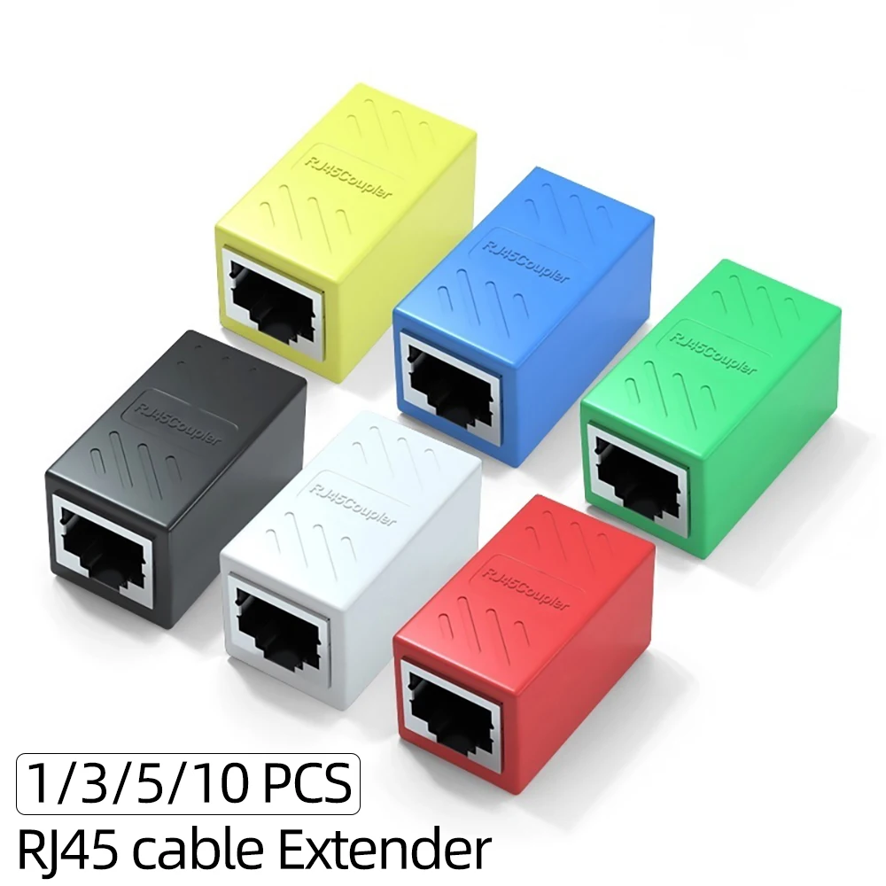 Extension de câble Gigabit RJ45 femelle à femelle, coupleur réseau pour RJ45 LAN/Ethernet/câble réseau/Cat5/Cat6/Cat7/Cat8 pour POE/PLC