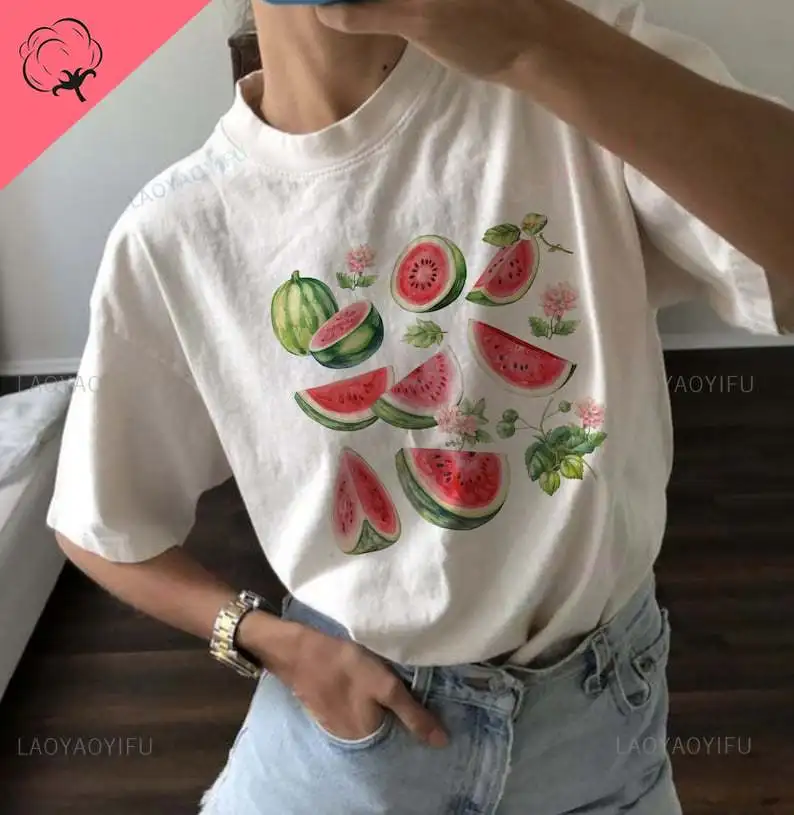 カプリ イタリア プリント Tシャツ オーバーサイズ レトロ 面白い レモン Tシャツ 半袖 クルーネック カジュアル トップ 夏用 レディース服
