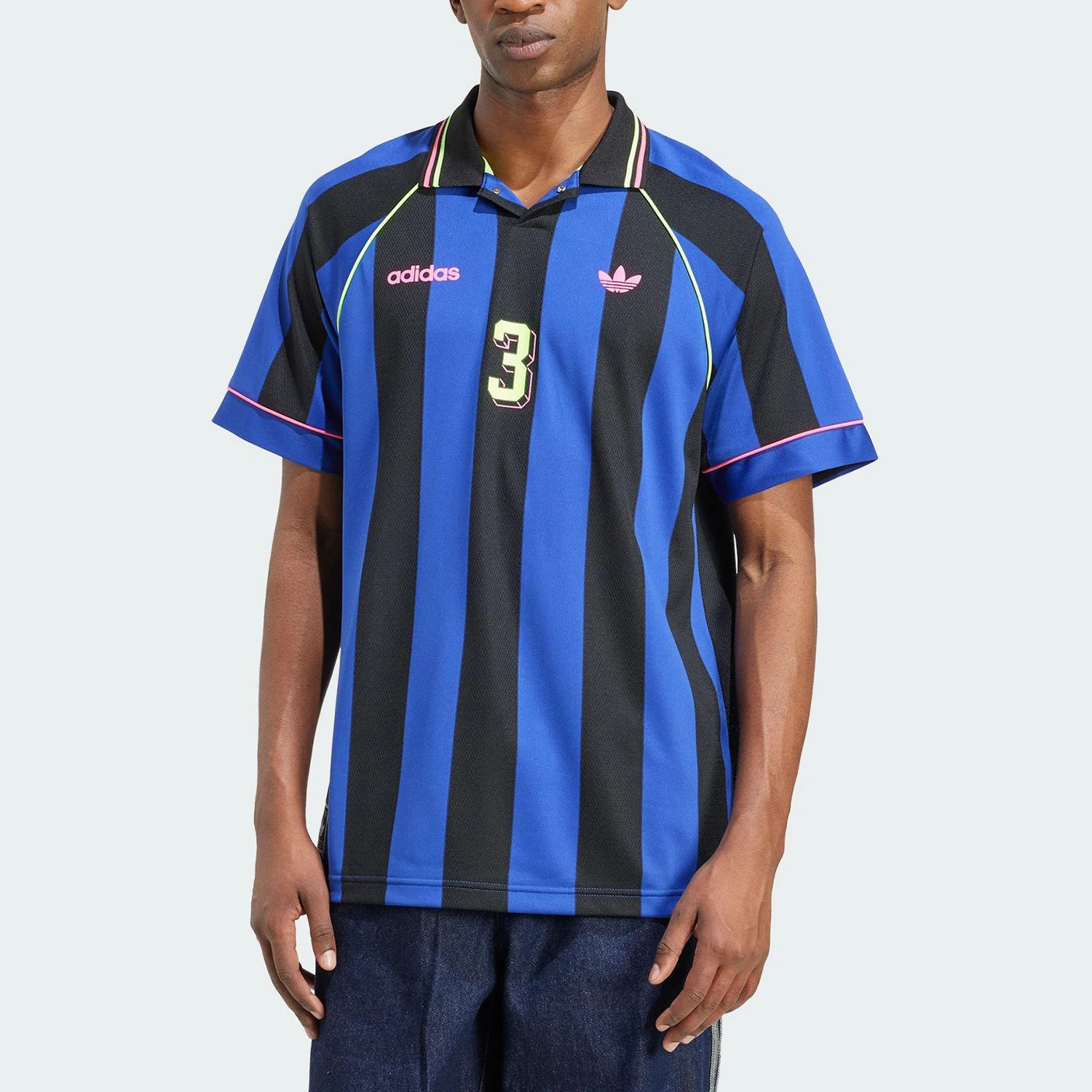 

Adidas Originals Men's Collar Football Training Striped T-Shirt KD2307