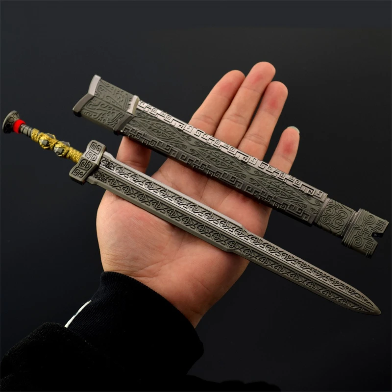 30 سنتيمتر Naraka Bladepoint لعبة الأجهزة الطرفية سلاح نموذج الحرف اليدوية الحلي السيوف الطويلة الثابتة تشين ألعاب معدنية مع غمد سطح المكتب