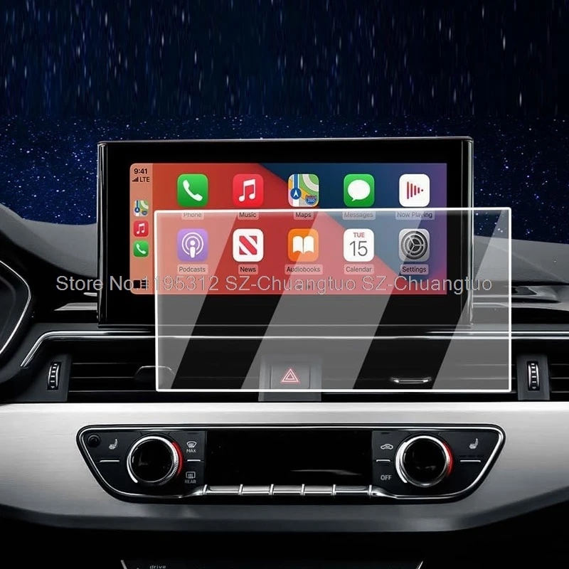 

Tempered glass screen protector film For Audi A5 2021-2024 10.1inch LCD Car radio GPS Navigation Interior Anti-scratch film