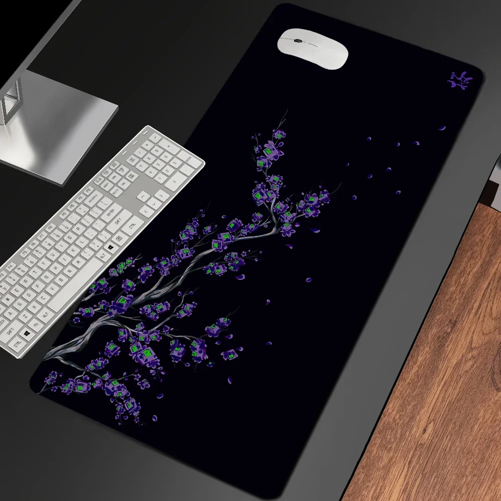 

Cherry Blossom Deskmat Black Mouse Pad Gamer Carpet Gaming Keyboard Mouse Mat Accessories Art Mousepad Large Japan Sakura Carpet