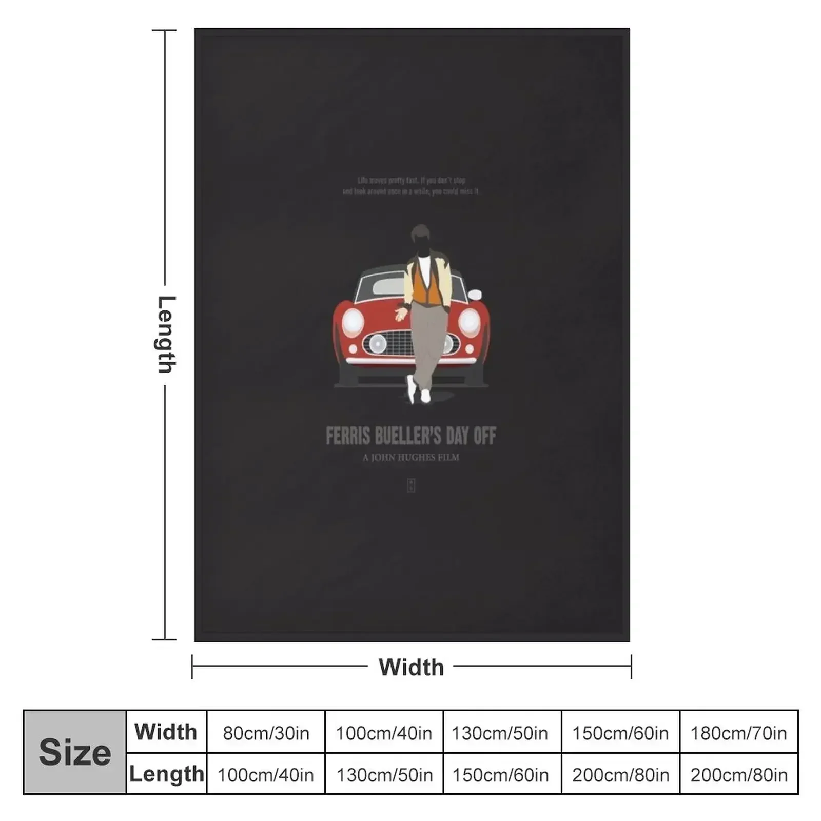 Ferris Bueller Throw Blanket couch cozy soft plush fuzzy picnic outdoor blanket