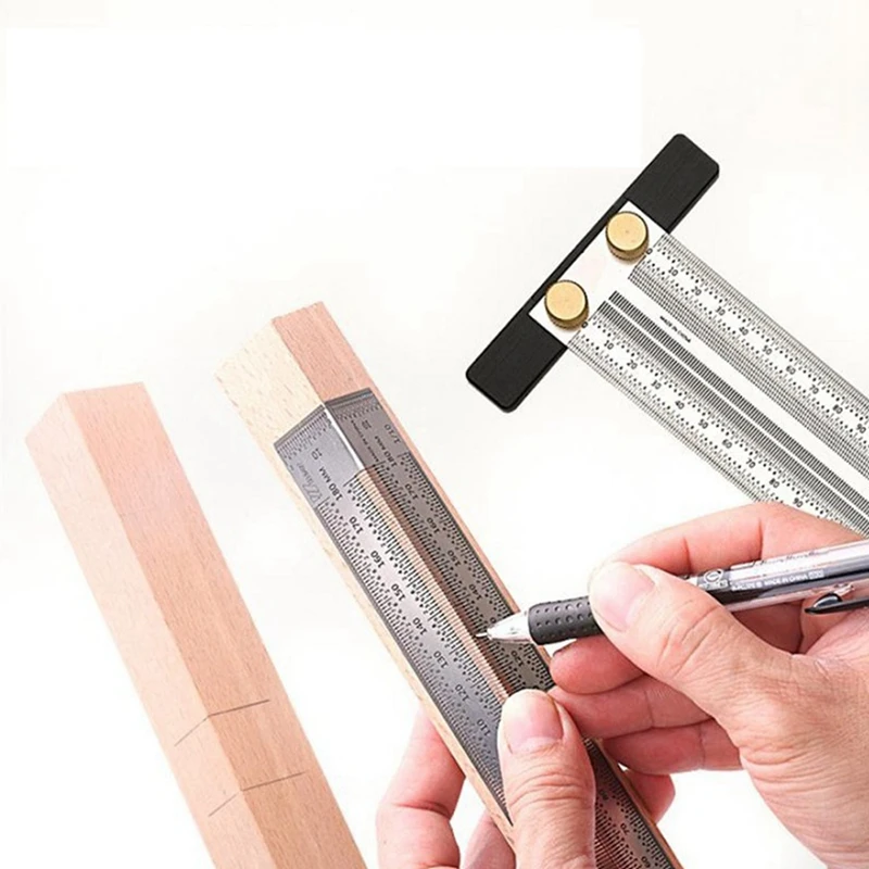 High -Precision Right -Angle Ruler T -Type Woodworking Line Ruler Measurement Tool Positioning Ruler