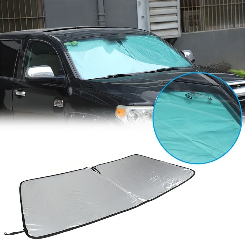 

For Toyota Tundra 2007-2021 Windshield Sunshade Front Window Sun Shade Visor Silver Tape Interior Accessories