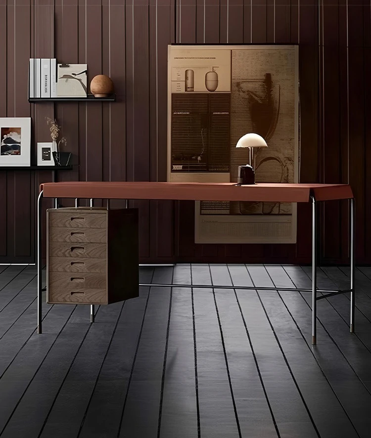 

Stainless steel bedroom boss desk small apartment medieval computer desk