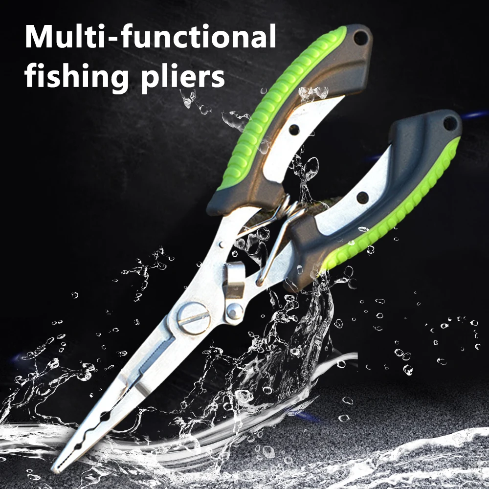 Line Cutter Scissors 23cm Lure Fishing Pliers Sturdy Long Nose Hook Multi-functional Remover Tools With Sheath Stainless Steel