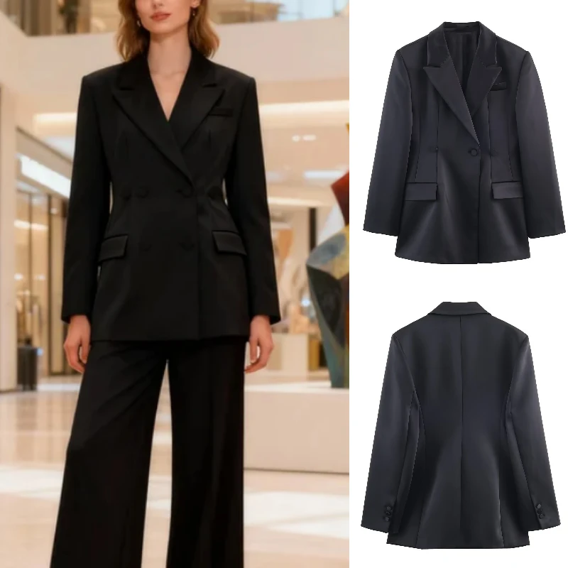 

Осень/зима 2025 г., новый модный и элегантный шерстяной пиджак с узором «елочка» для вечеринок