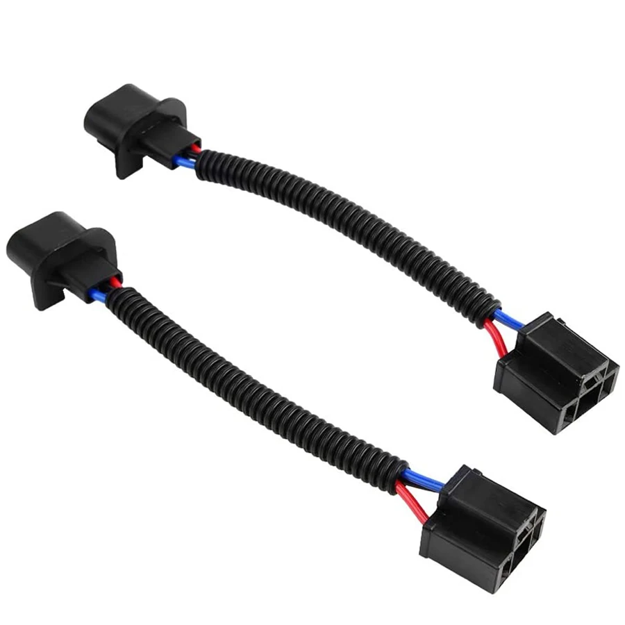 1 Pair H13 9008 Male to H4 HB2 9003 Female Plug Adapter Conversion Wire Harness For Jeep Wrangler JK 2007-2017 Headlight Lamp