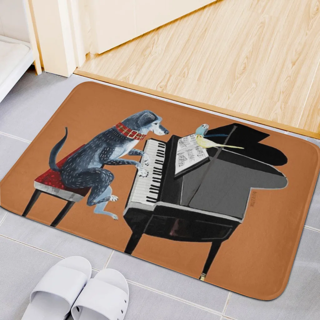 Home Carpet Rug Bathroom Piano lesson with Angel Mat Retro Multiple Choice Living Room Kitchen Non-Slip Alfombra