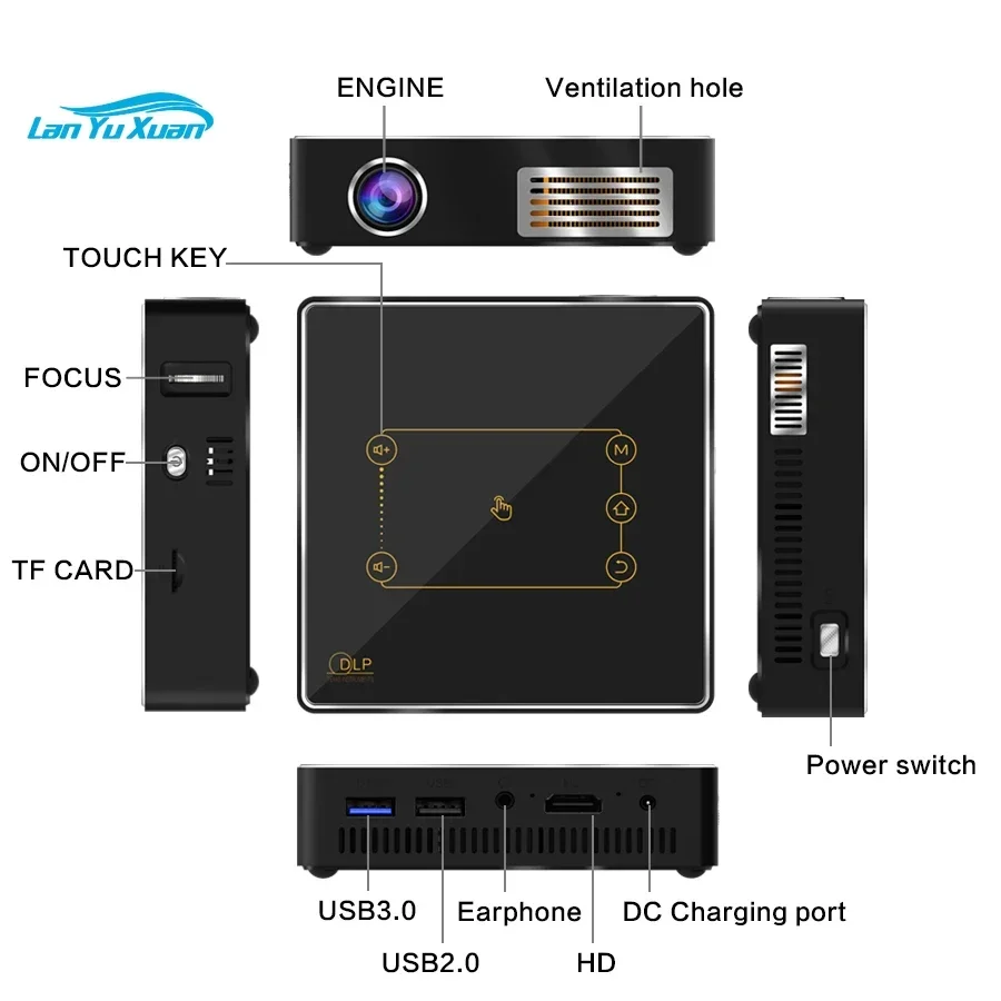 حار بيع عرض البيانات المحمولة أندرويد الذكية Dlp جهاز عرض صغير #3