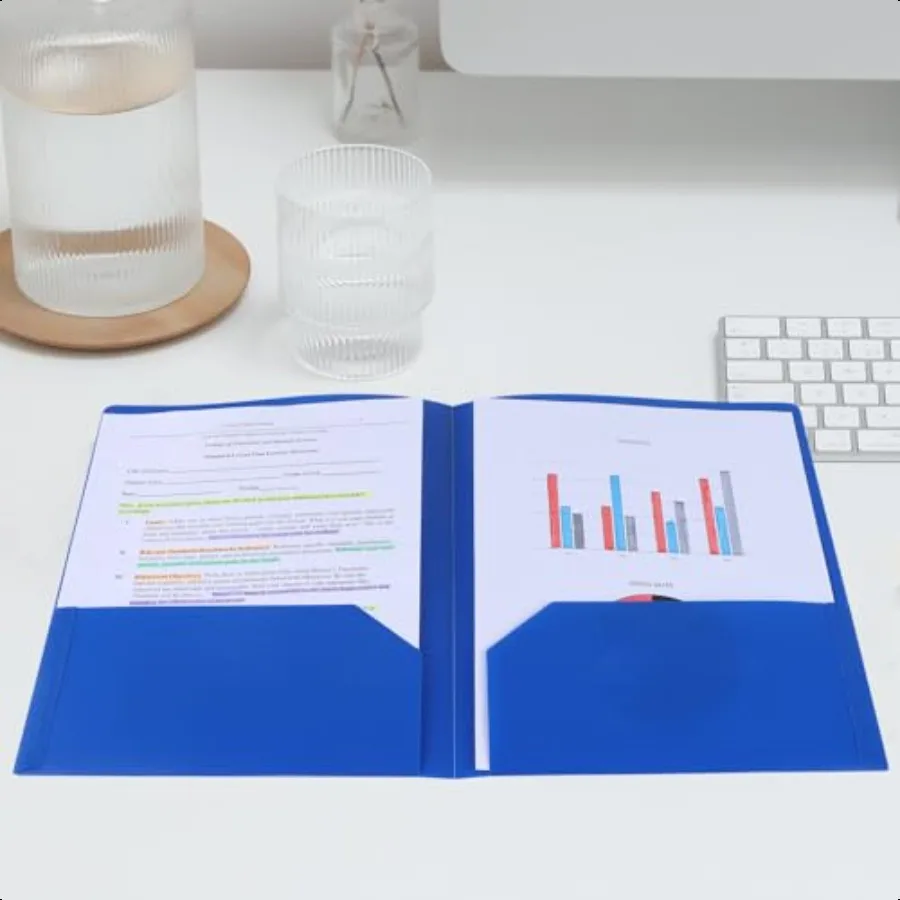 مجلدات بلاستيكية مع جيوب مجلدات ملفات متينة مع فتحة بطاقة الأعمال 2 مجلد جيب للمستندات مكتب المدرسة حجم الرسالة 7