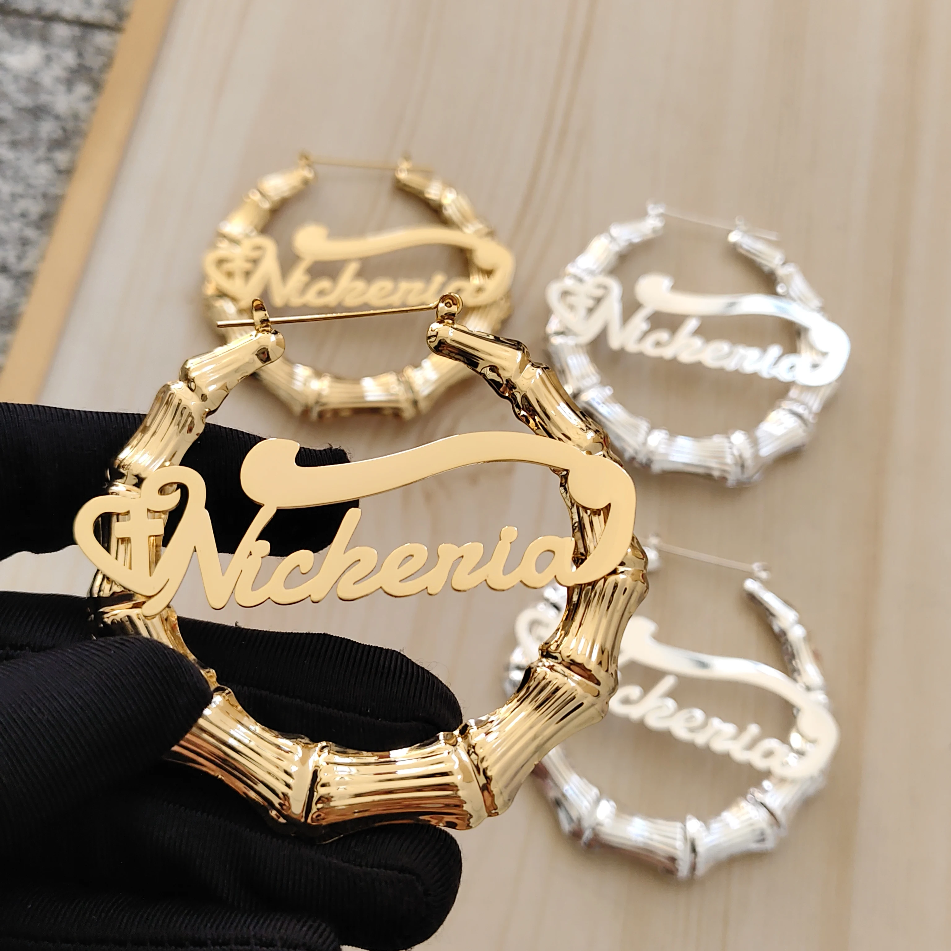 

DHQH New Wholesale Customized Name 70mm Earrings Personalized Letter/Logo 70mm Earrings Birthday Gift Manufacturer Direct Sales
