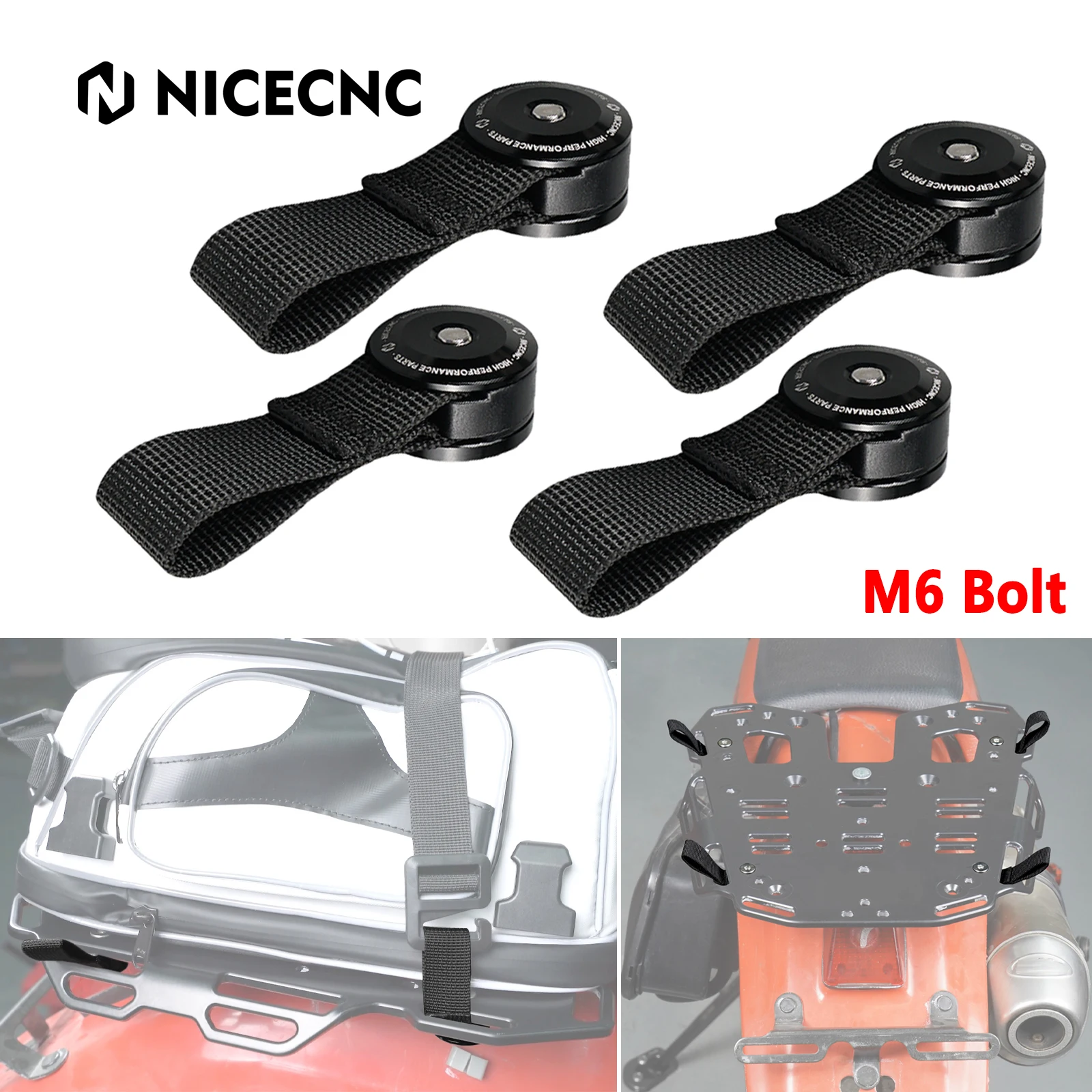 

For Yamaha Tenere 700 BMW R1200 R1250 Honda CRF1100L Suzuki DR650 GasGas 700 DryPack Rackless Bag Tie-Down OS-Rack Loops M6 Bolt