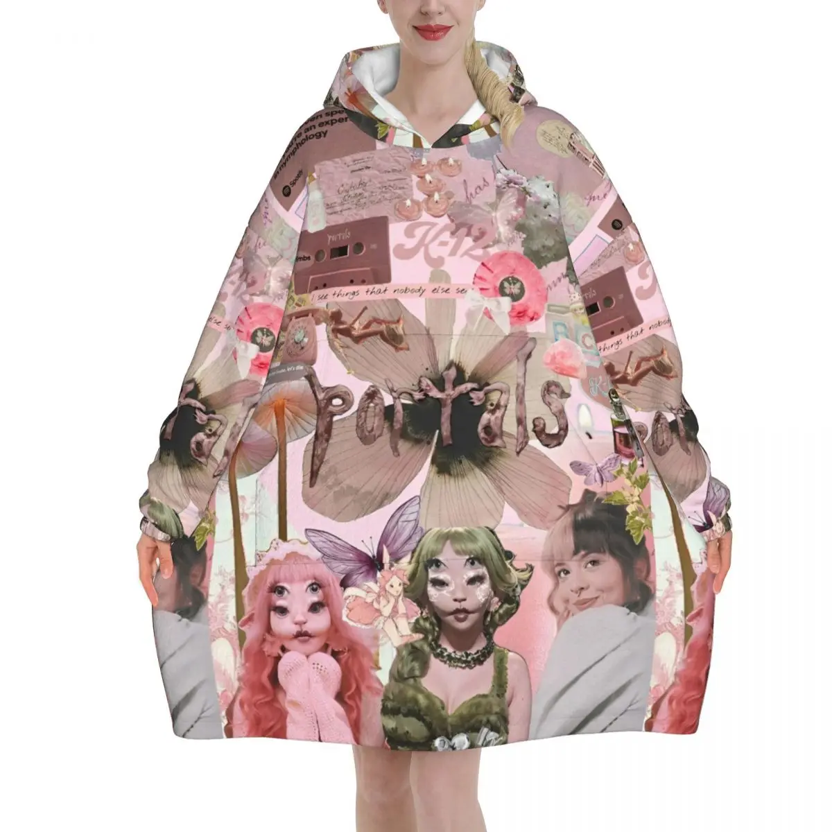 Melanie Martinez Tour 2024 Blanket Hoodie Wearable Blanket Oversize with Pocket Warm Sleeping Bag Soft Cozy Onesie