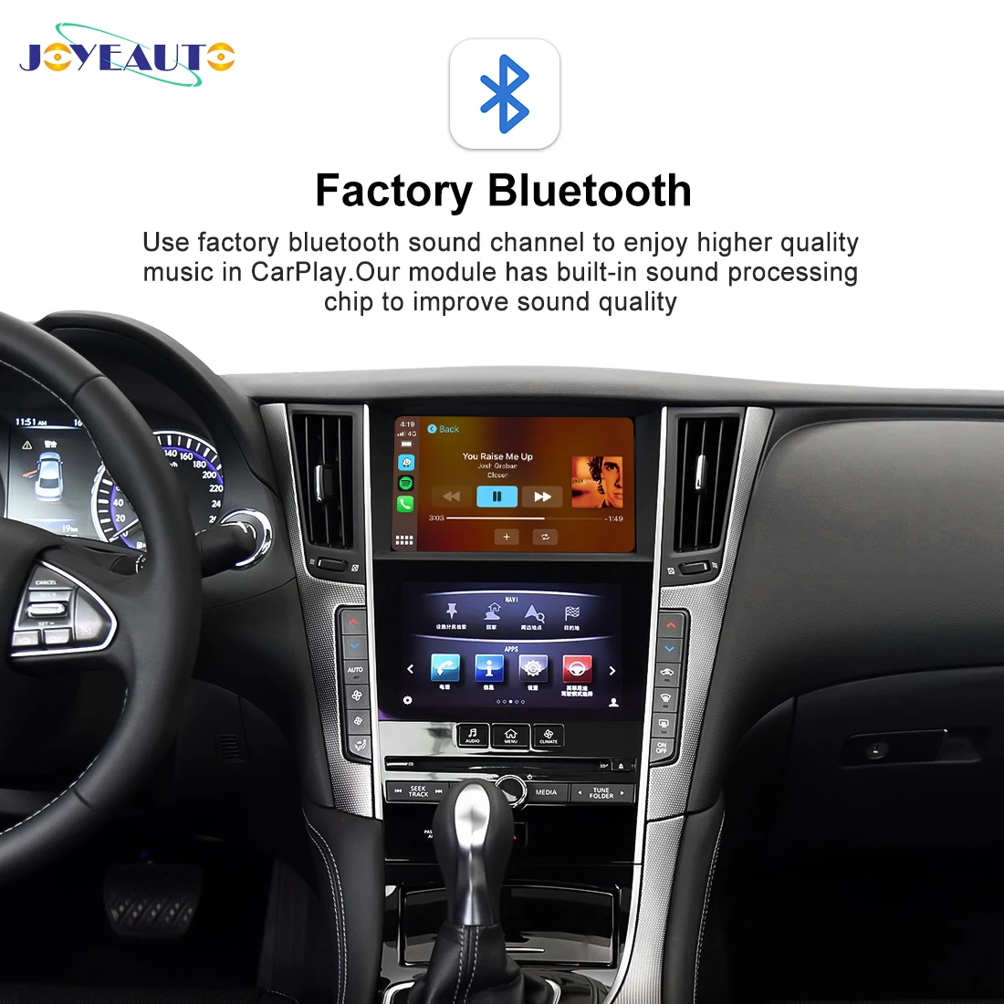 JoyeAuto Wireless Apple CarPlay for Infiniti 8inch Screen 2015-2019 Q50 Q60 Q50L QX50 Android Auto Mirror-Link Car Play Airplay