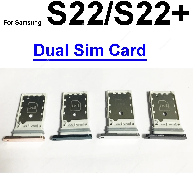 Dual Sim Card Tray For Samsung S22 S22 Plus S22 Ultra Single Dual Sim Card Tray Slot   Card Holder Reader Parts