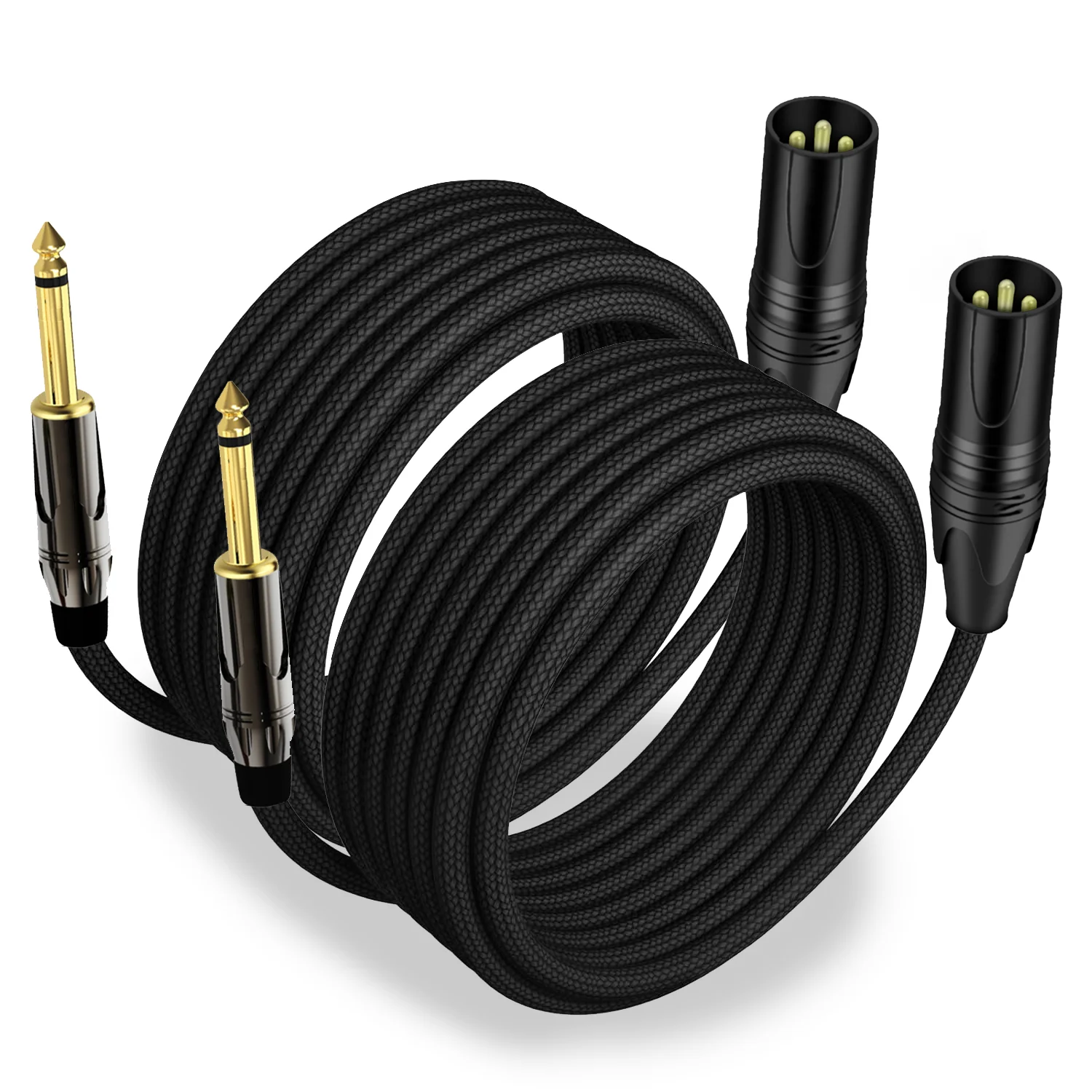 

XLR To 1/4 Inch Cable 2Pack 6.35mm TS Male To XLR Male Audio Microphone Cable for Active Speakers Stage DJ Studio Audio Console