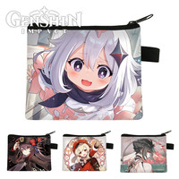 Genshin Impact Wallet Kawaii Paimon Klee Xiao Coin Purse Cartoon Children Portable ID Card Holders Key Storage Bag Gift