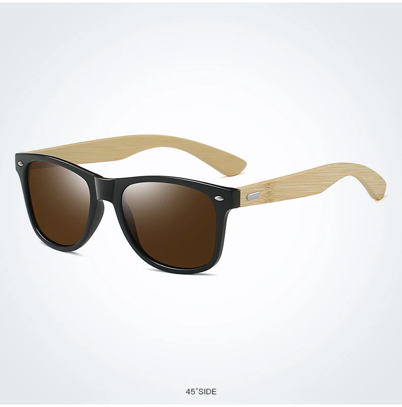 Mode Bambus Holz Vintage Quadrat Sonnenbrille Männer Frauen Luxus Marke Designer Sonnenbrille Holz Fahren Angeln UV400 Brillen – Detail 16