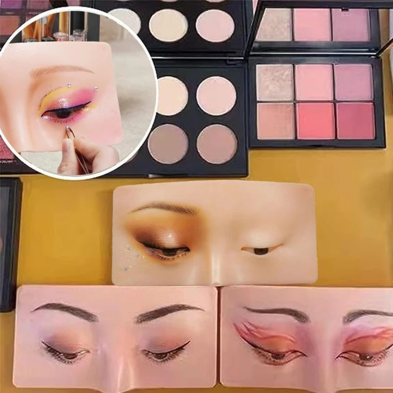 

5D Makeup Practice Board,Silicone Face Eye Makeup Practice Board,The Perfect Aid To Practicing Makeup,Realistic Bionic Skin Pad