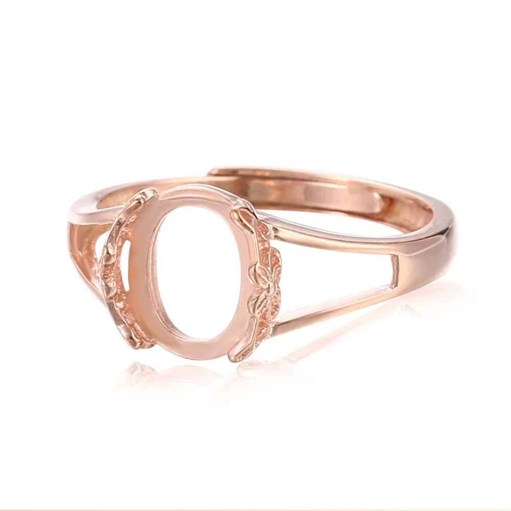 925 Silver Adjustable Ring Base for 7x9mm/8x10mm/10x14mm/13x18mm/9x9mm/12x12mm Oval or Round Cabochons