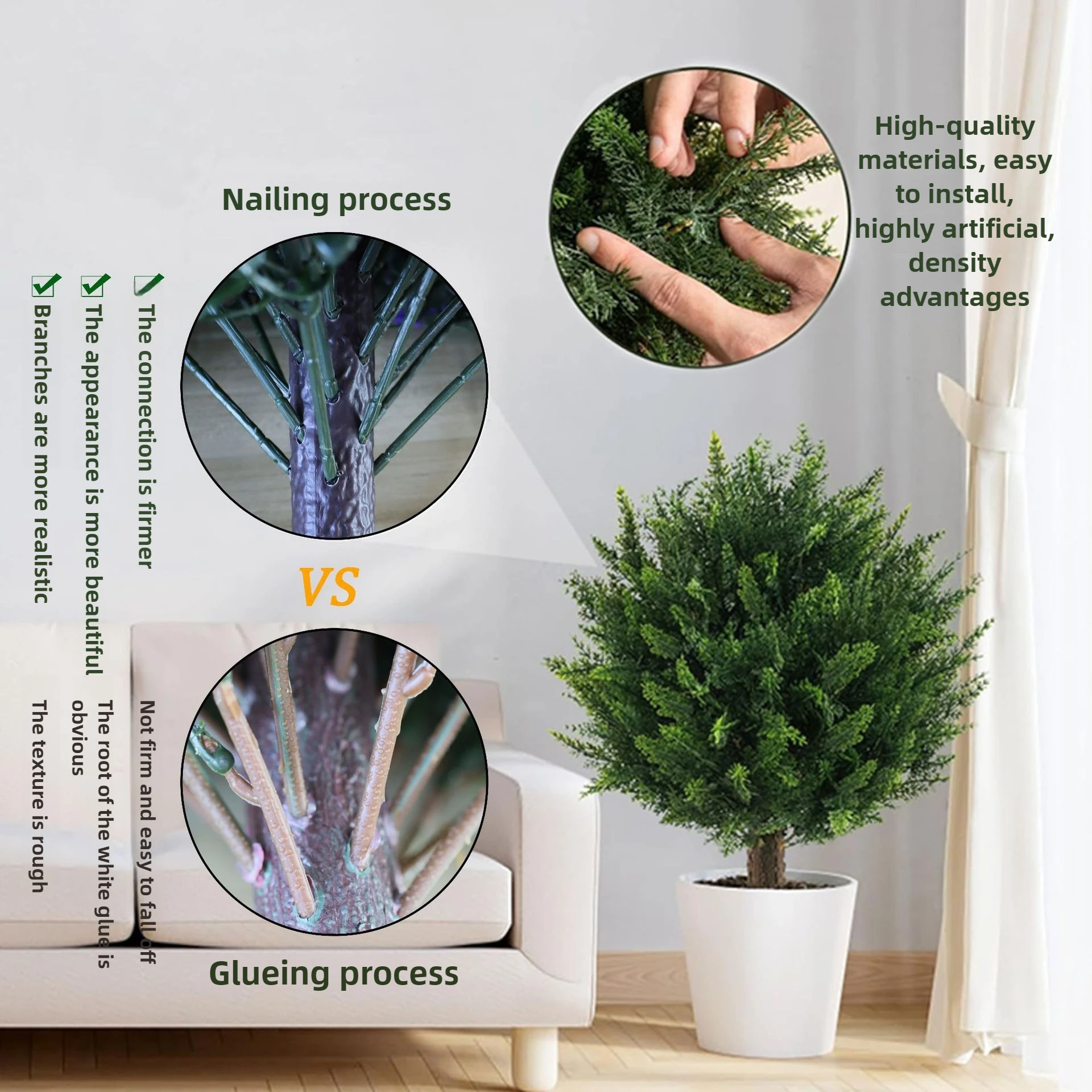 Simulation cypress plant detachable ground-inserted cypress green plant craft outdoor decoration - Image 2