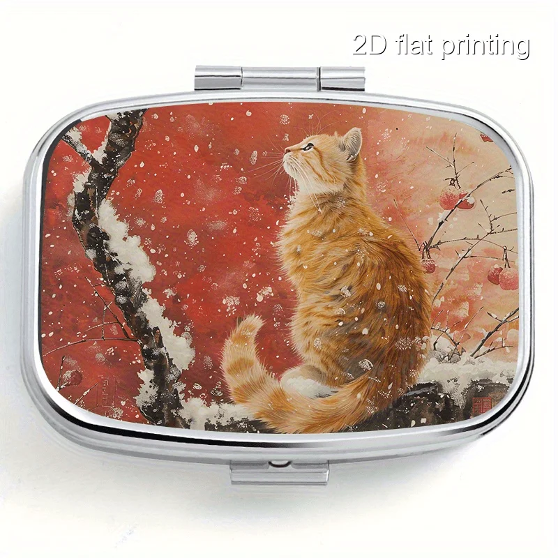 1Pc, Flat, Cartoon Halloween Ghost Pumpkin and Full Moon Themed Design, Round Three-Compartment Small Pill Box, Portable Medicine Storage, Small Jewelry Storage, Suitable for Handbags or Travel, Holiday Gifts, Souvenirs, Prizes, Small Gifts, Suitable for Personal Use or as an Exquisite Gift Option