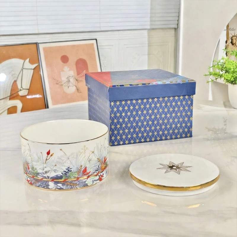 Christmas Limited Holiday Bone China Candy Box High-Quality Exquisite Storage Box Gift Box