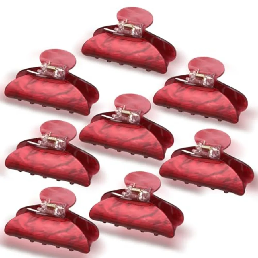 

8 Pcs Large Acrylic Hair Claw Clips Bulk Cute Women Non Slip Strong Hold for Thick Thin Hair French Clamps Gifts Claw Clips Dec