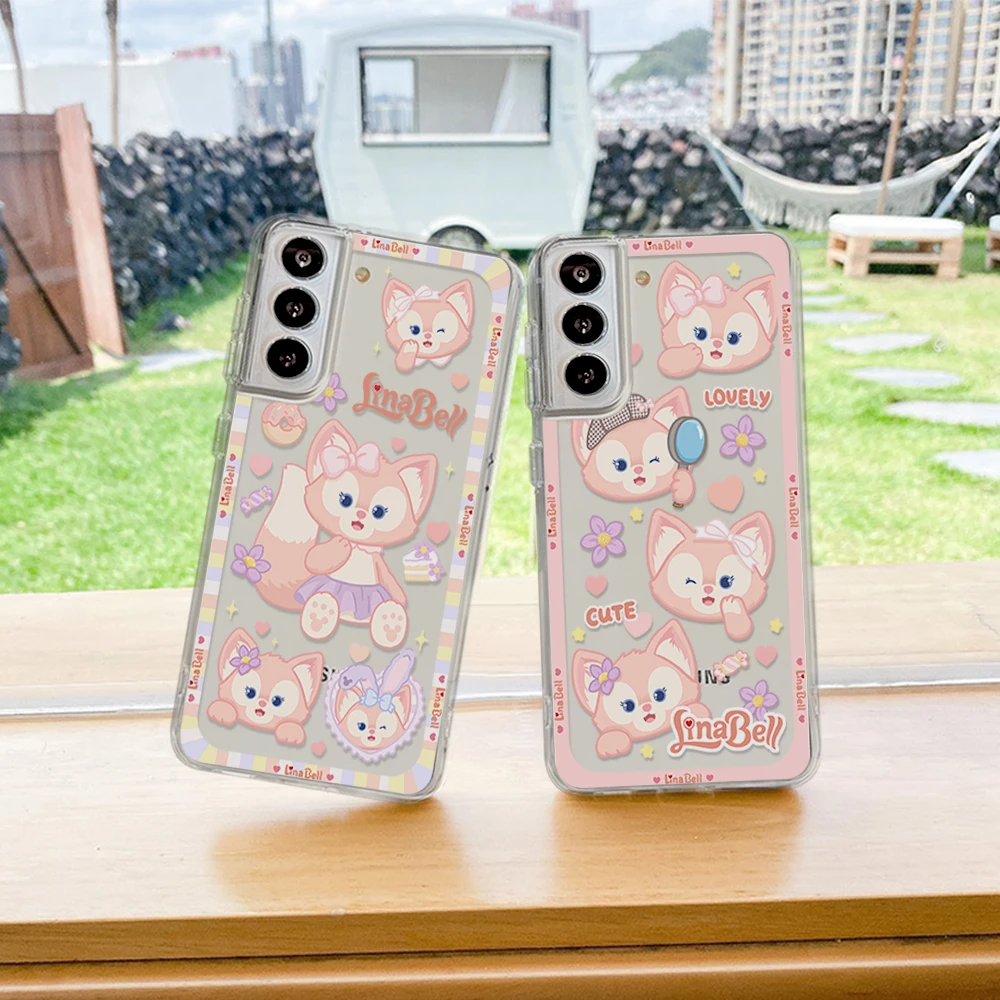 Funda de teléfono Disney LinaBell Transparent phone case For Samsung Galaxy S 23 22 PLUS ULTRA silicone soft shockproof covers