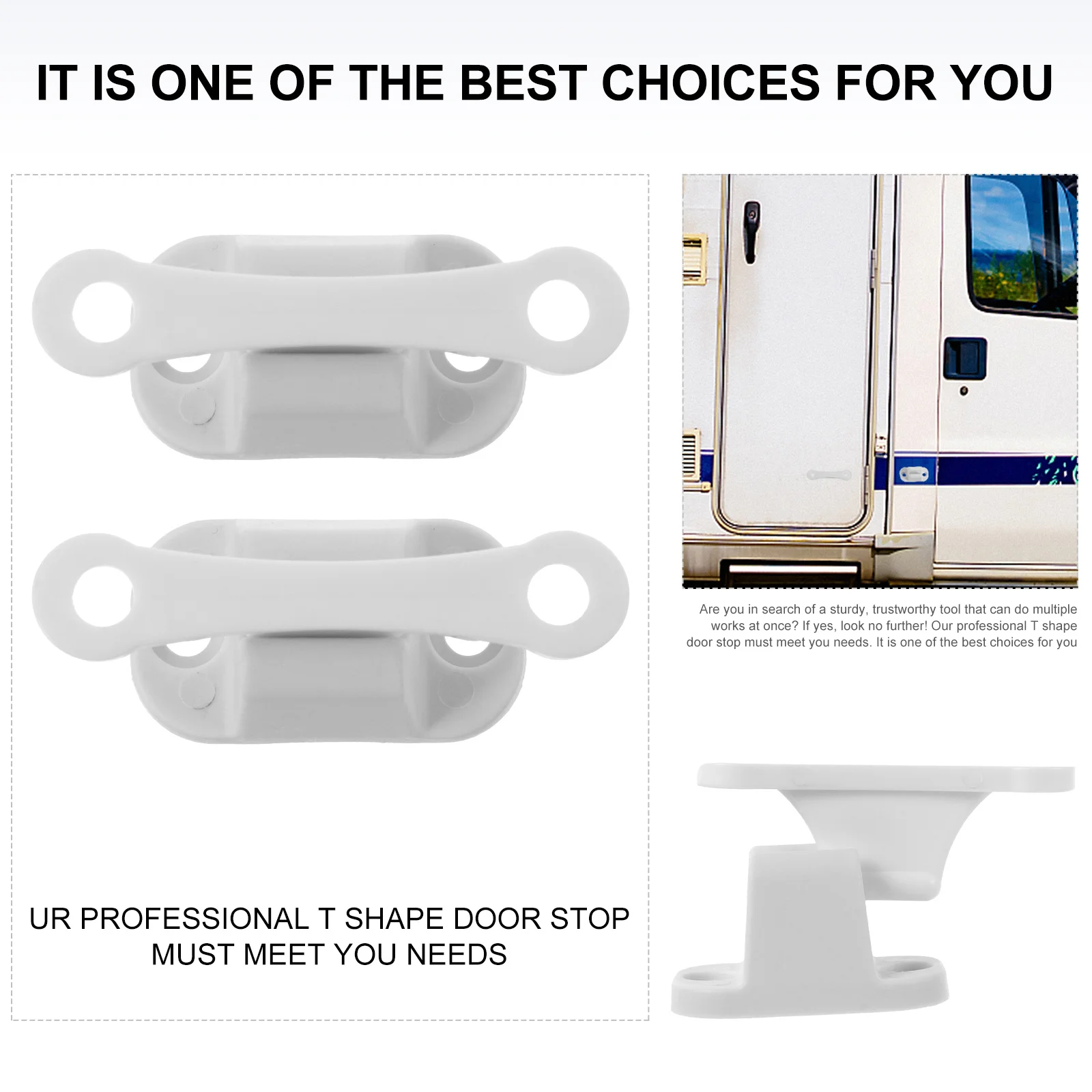 

2Pcs Nylon Door Retainer T Shape Stop Stops for Camper Rv Motorhome Exterior Doors Durable Holder Catch Door Stop