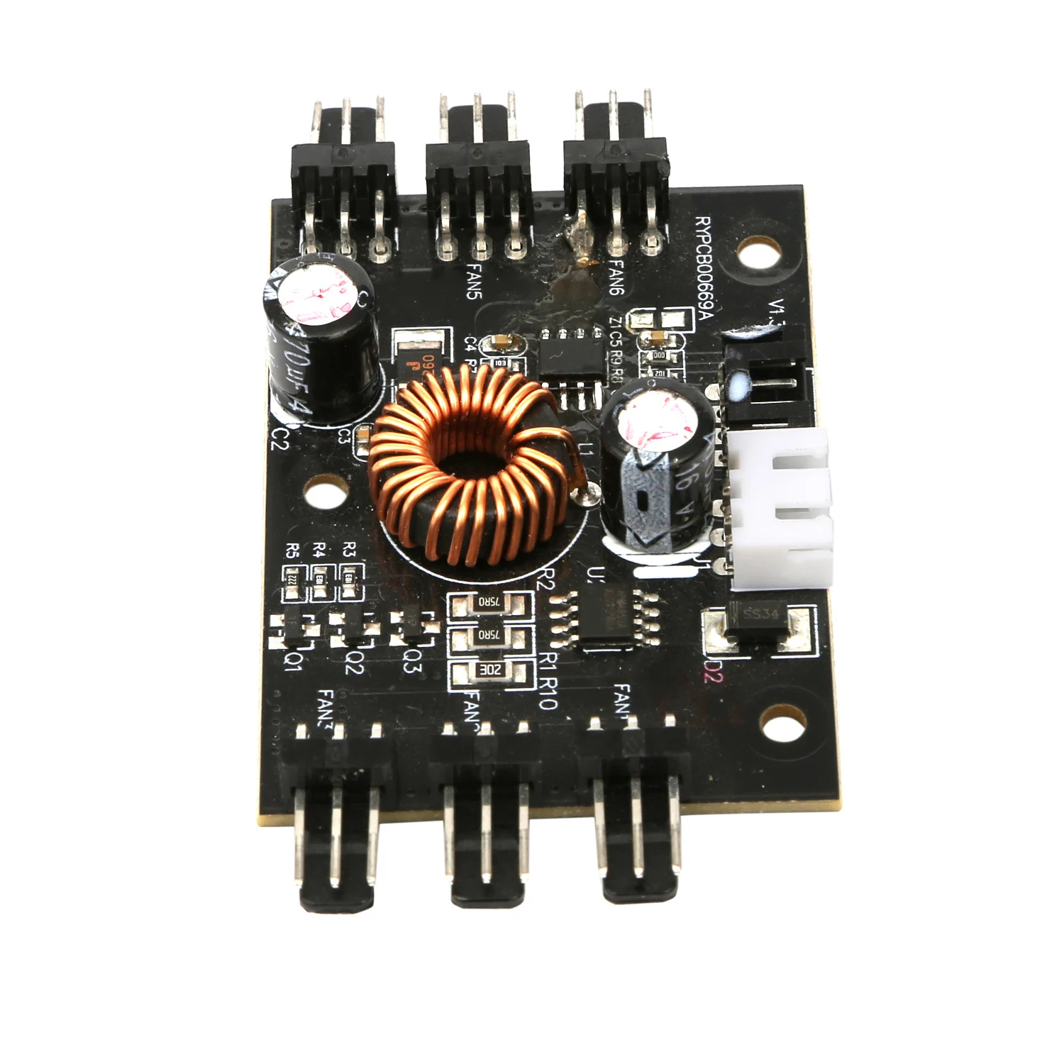 Custom Made PWM Fan HUB Desktop Computer CPU Fan Expander Supports 3 pin 4 pin PWM Fan Supports 12V