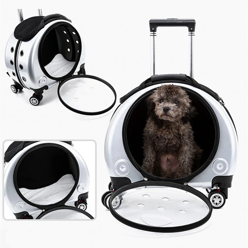 

Pet Trolley Travel Bag Cat Carrier Bag Breathable Pet Backpack Portable Cat Bag Carrying For Dogs Large Space Cat Backpack