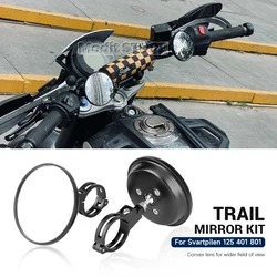 Motorcycle Trail Mirrors For Husqvarna Svartpilen 801 401 125 Blind Spot Mirror 360 ° Adjustable Handlebar Side Mirrors