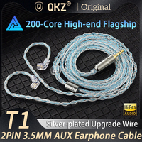 Hot QKZ T1 Earphone Cable 3.5mm jack QDC 0.75mm Connector Wired Headphones For ZXN ZXT VK4 ZX2 ZAX2 KZ EDX ZSN Pro X TRN MT1